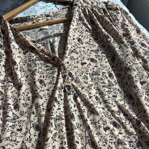 H&M Pink and Black Floral Top